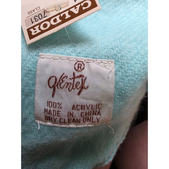 Caldor Vintage Turquoise Acrylic Scarf With Fringe 60x11 - Picture 3 of 5